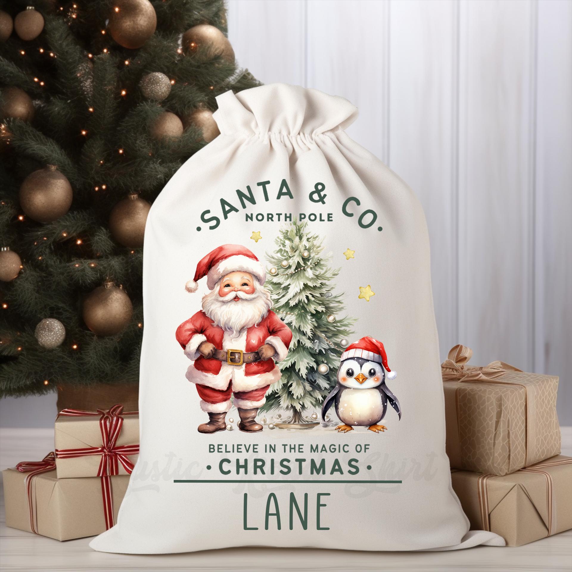 Custom Santa Sack, Christmas Sack, Personalized Christmas Gift Bag, Christmas Tote Bag, Christmas Treat Bag