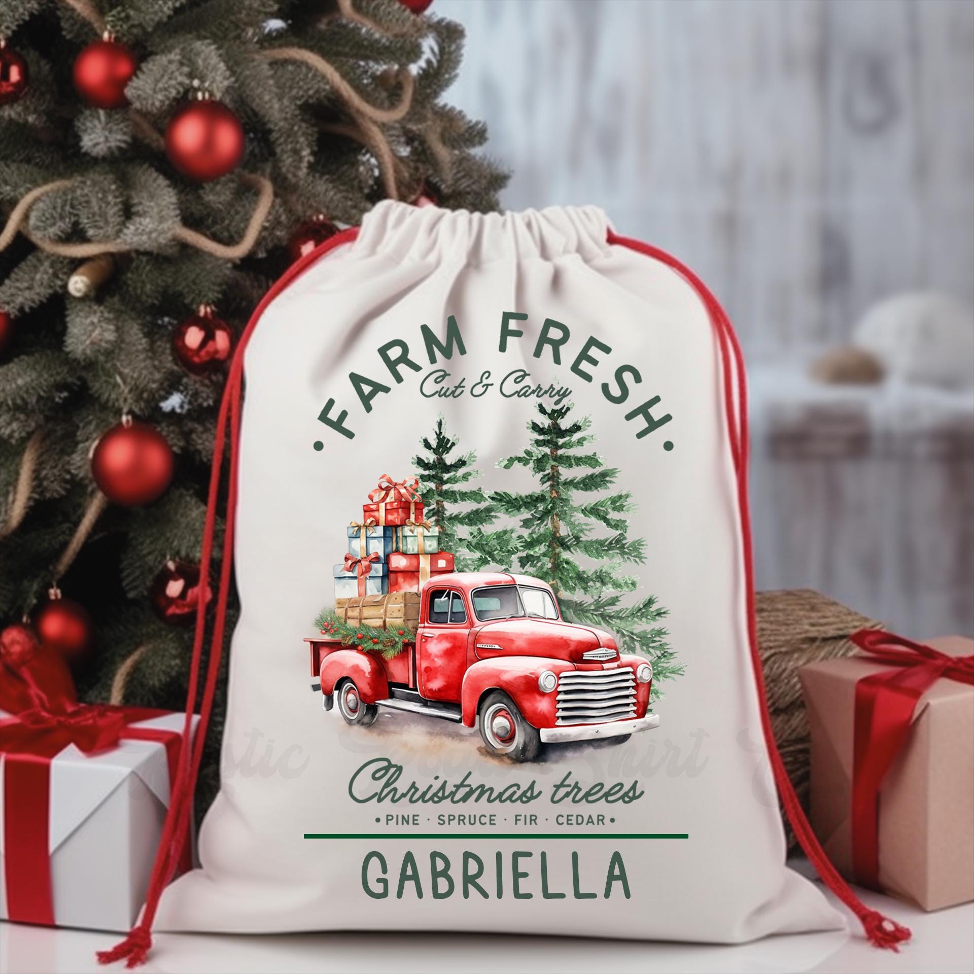 Custom Santa Sack, Christmas Sack, Personalized Christmas Gift Bag, Christmas Tote Bag, Christmas Treat Bag