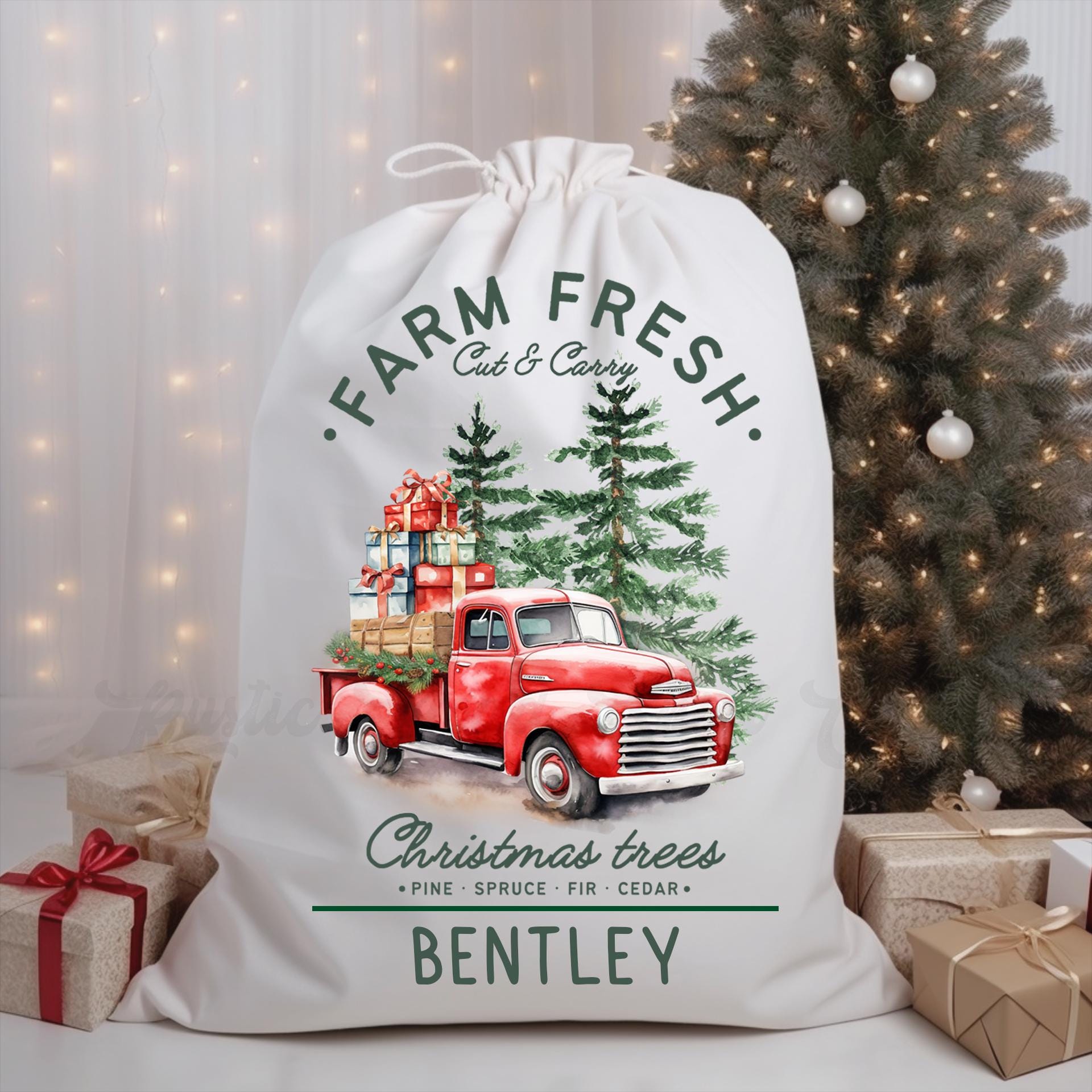 Custom Santa Sack, Christmas Sack, Personalized Christmas Gift Bag, Christmas Tote Bag, Christmas Treat Bag