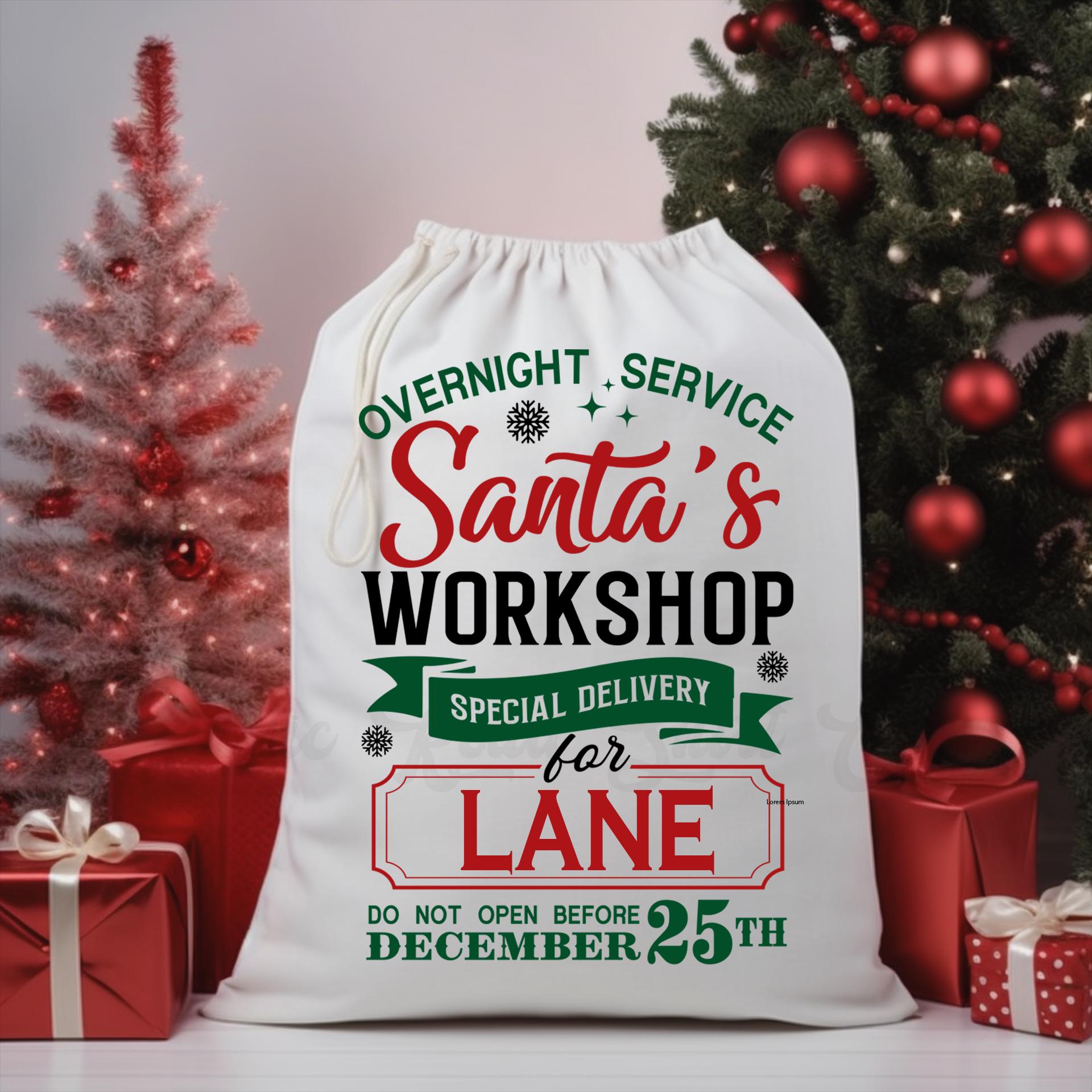 Custom Santa Sack, Christmas Sack, Personalized Christmas Gift Bag, Christmas Tote Bag, Christmas Treat Bag