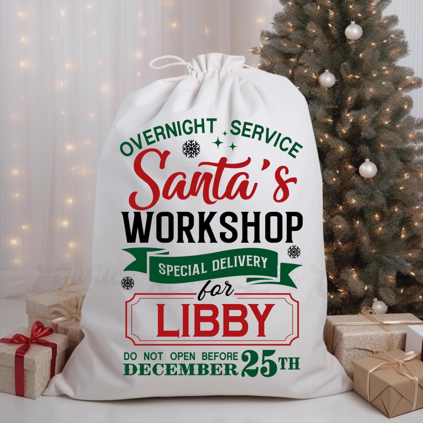 Custom Santa Sack, Christmas Sack, Personalized Christmas Gift Bag, Christmas Tote Bag, Christmas Treat Bag