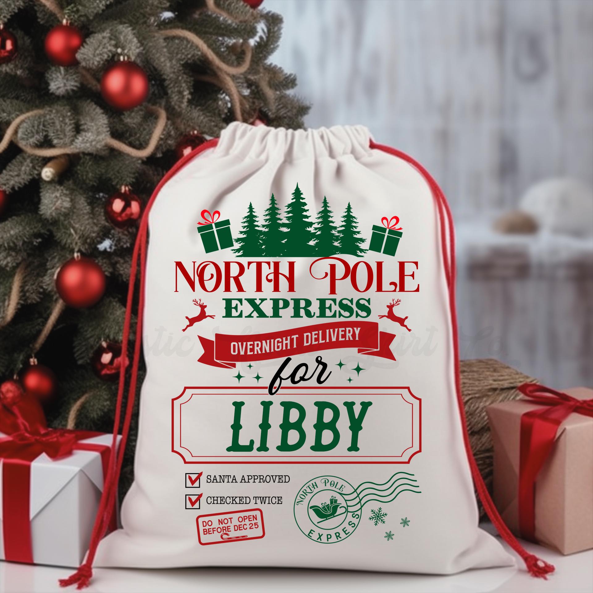 Santa Sack, Custom GIft Bag, Christmas Sack