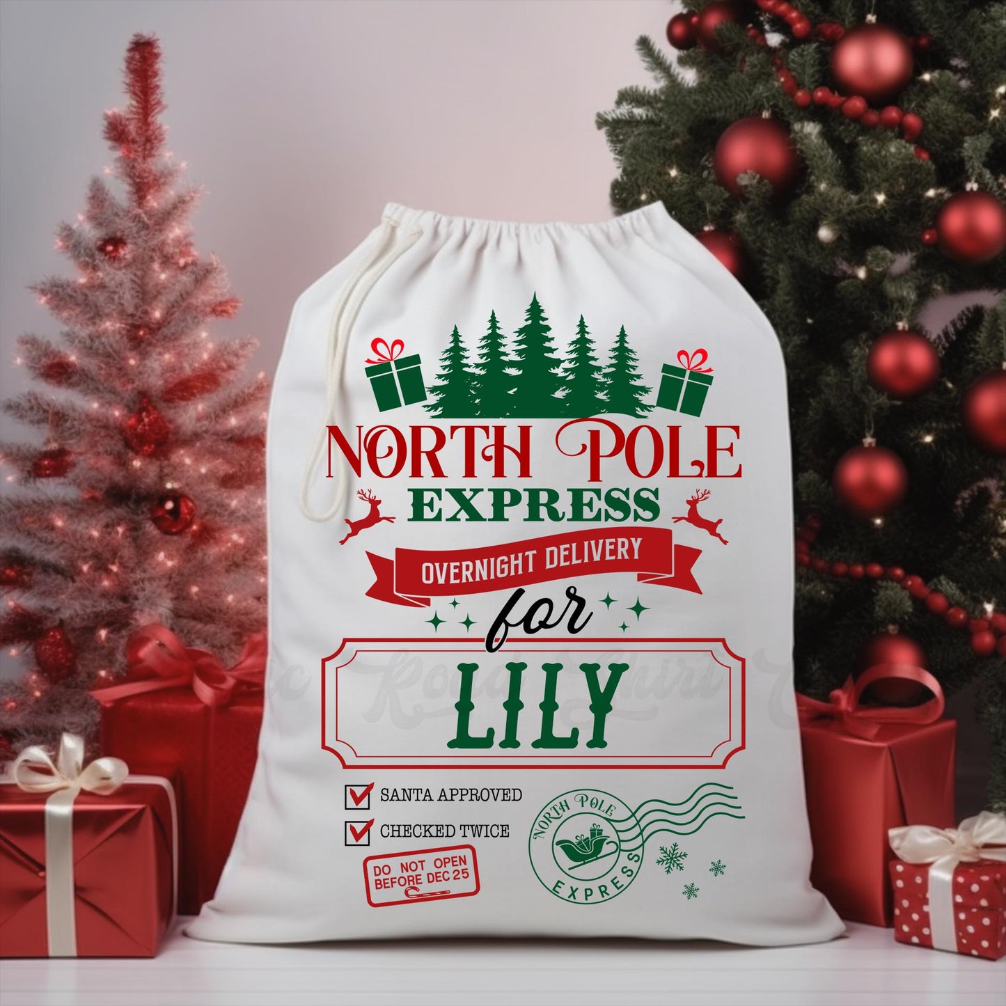 Custom Santa Sack, Christmas Sack, Personalized Christmas Gift Bag, Christmas Tote Bag, Christmas Treat Bag