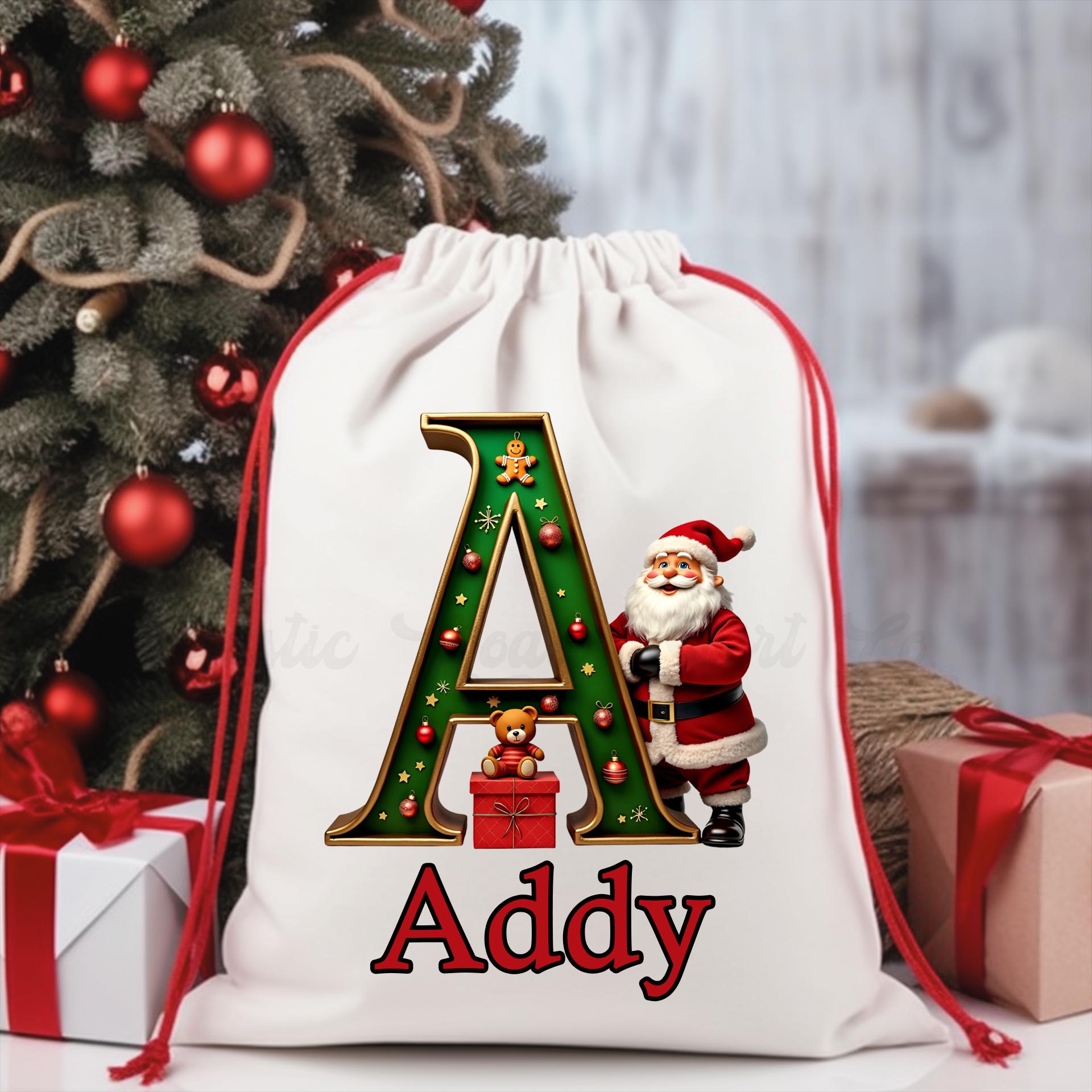 Santa Sack, Christmas Sack, Personalized Christmas Gift Bag, Christmas Tote Bag, Christmas Treat Bag