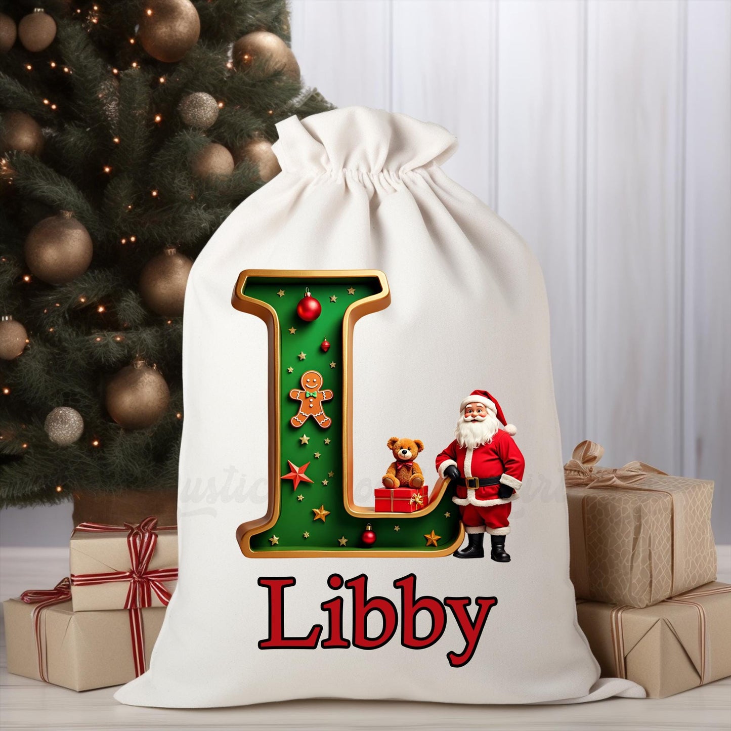 Santa Sack, Christmas Sack, Personalized Christmas Gift Bag, Christmas Tote Bag, Christmas Treat Bag