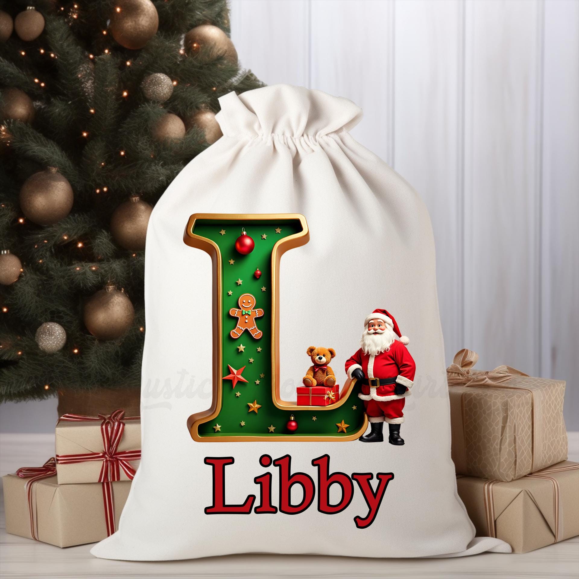 Santa Sack, Christmas Sack, Personalized Christmas Gift Bag, Christmas Tote Bag, Christmas Treat Bag