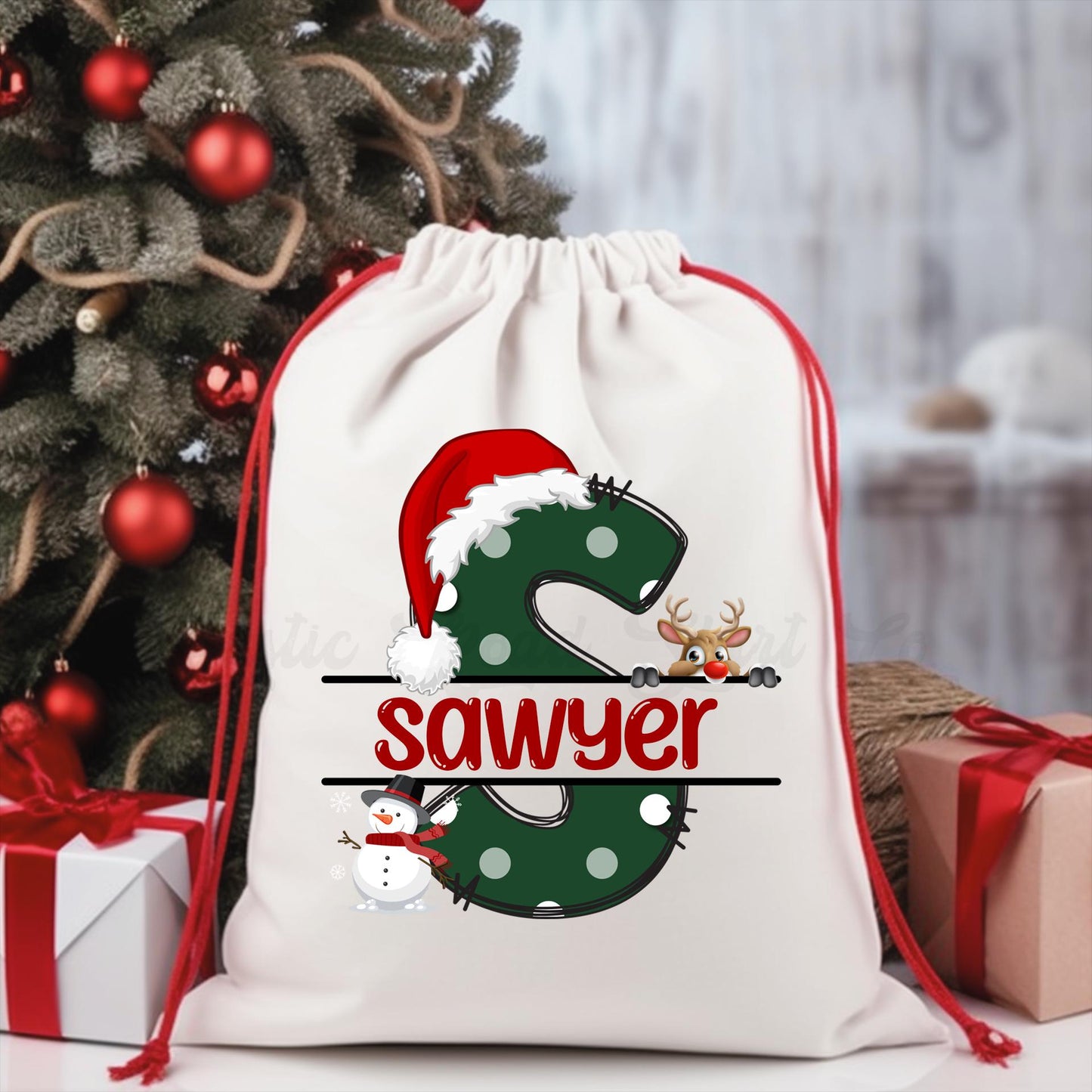 Santa Sack, Christmas Sack, Personalized Christmas Gift Bag, Christmas Tote Bag, Christmas Treat Bag