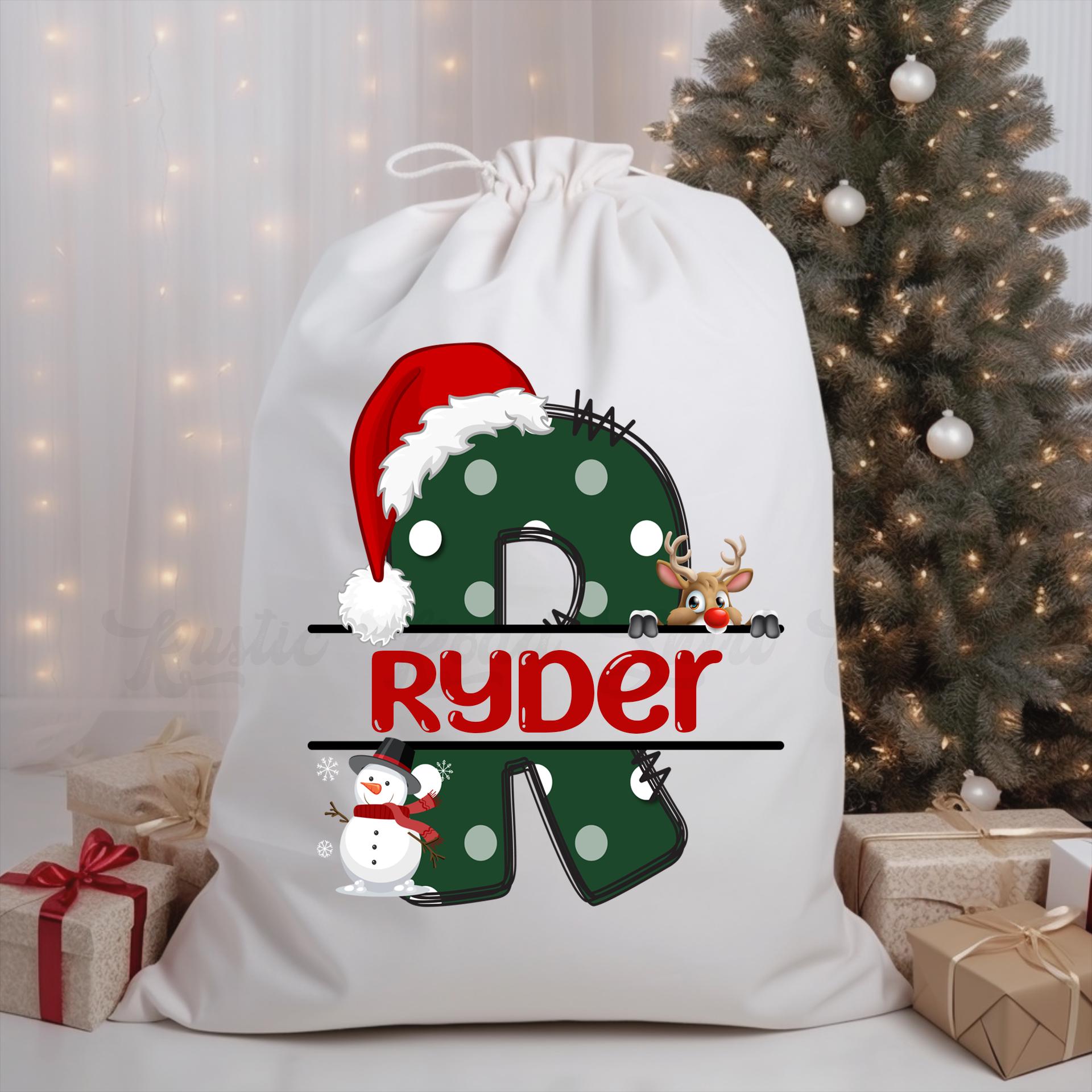 Santa Sack, Christmas Sack, Personalized Christmas Gift Bag, Christmas Tote Bag, Christmas Treat Bag