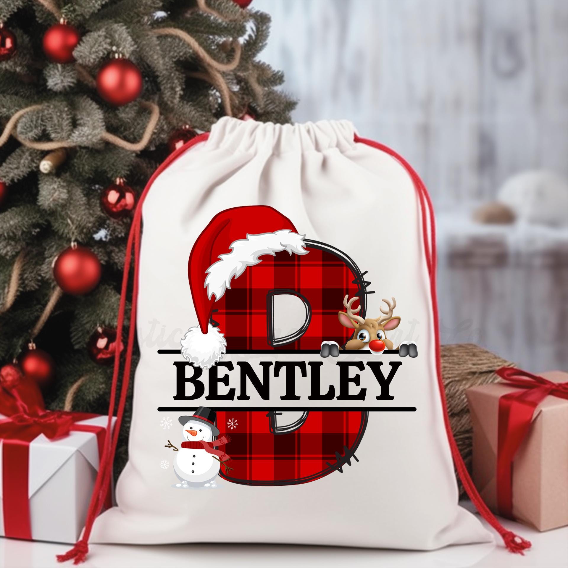 Santa Sack, Christmas Sack, Personalized Christmas Gift Bag, Christmas Tote Bag, Christmas Treat Bag