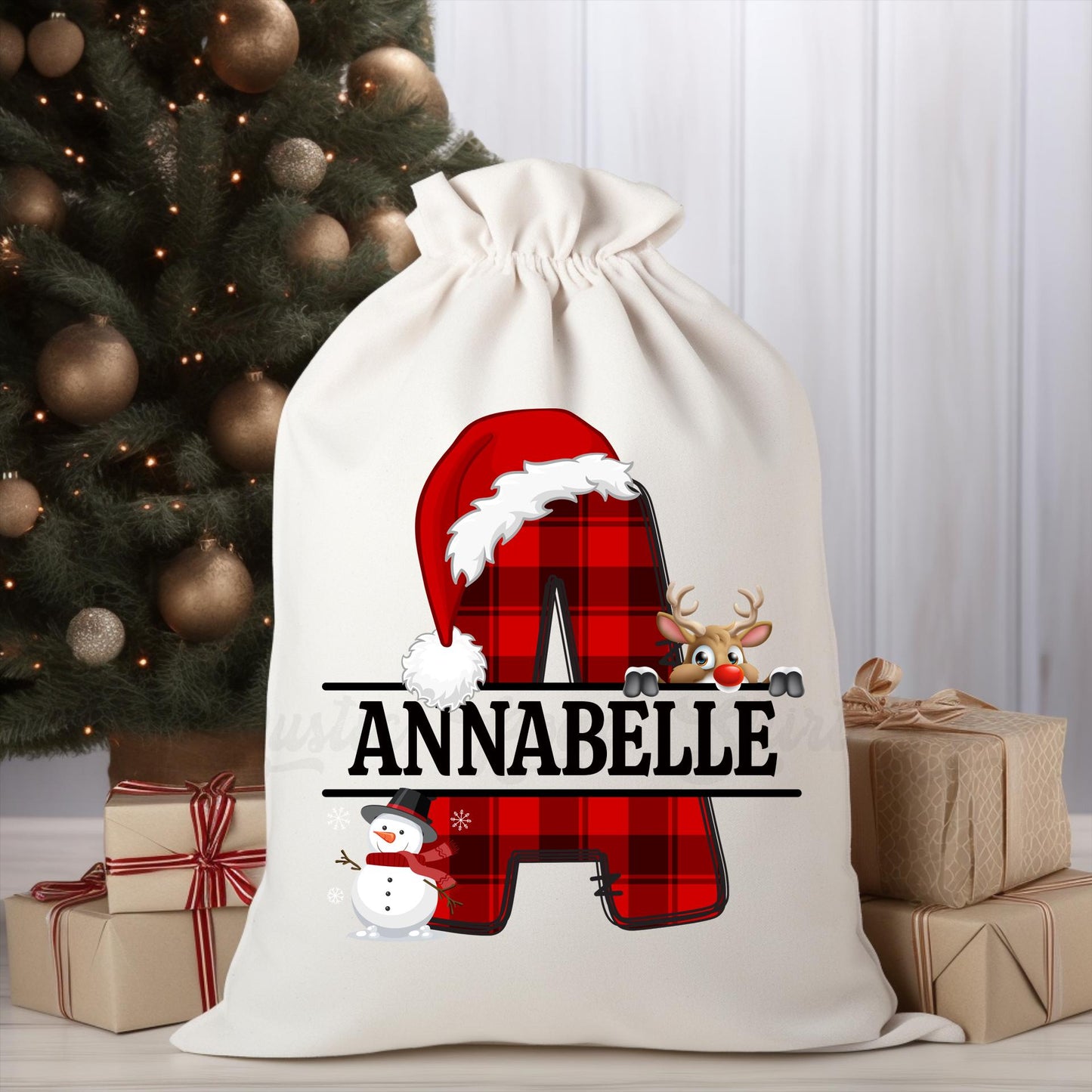 Santa Sack, Christmas Sack, Personalized Christmas Gift Bag, Christmas Tote Bag, Christmas Treat Bag