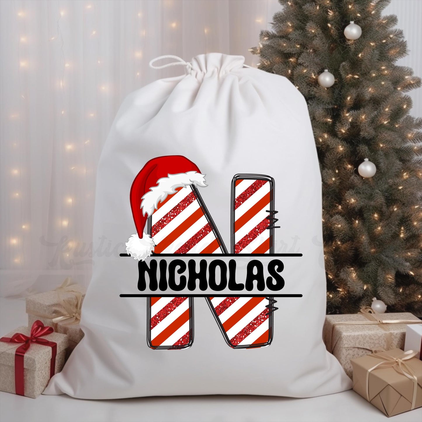 Santa Sack, Christmas Sack, Personalized Christmas Gift Bag, Christmas Tote Bag, Christmas Treat Bag