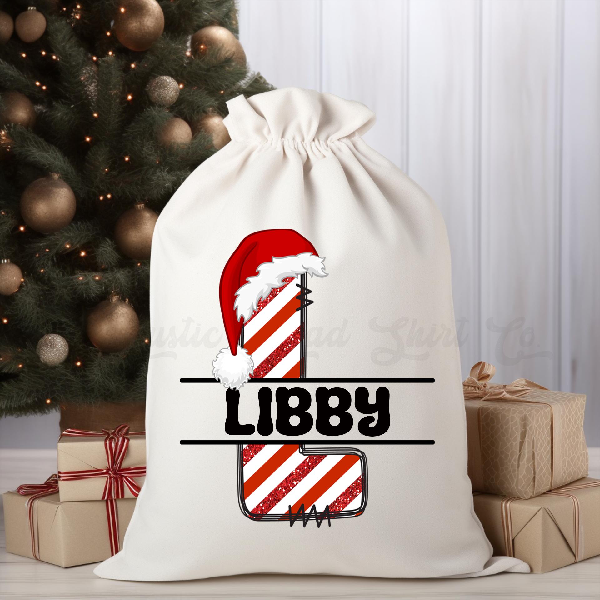 Santa Sack, Christmas Sack, Personalized Christmas Gift Bag, Christmas Tote Bag, Christmas Treat Bag
