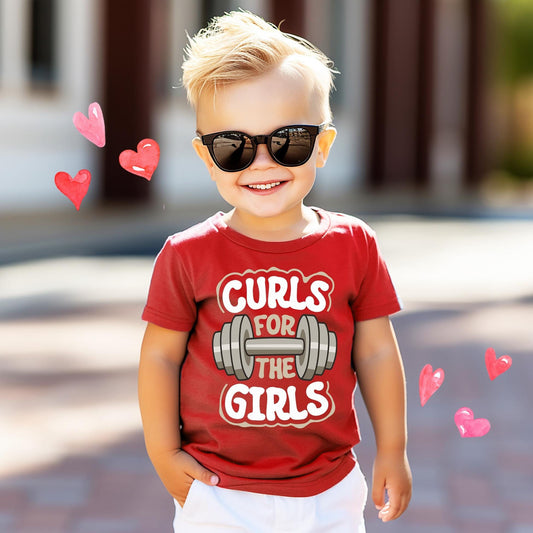 Boys Valentine Day Shirt, Curls for the Girls, Kids Valentines Outfit, XOXO Shirt, Toddler Valentine Shirt, Baby Valentine Outfit