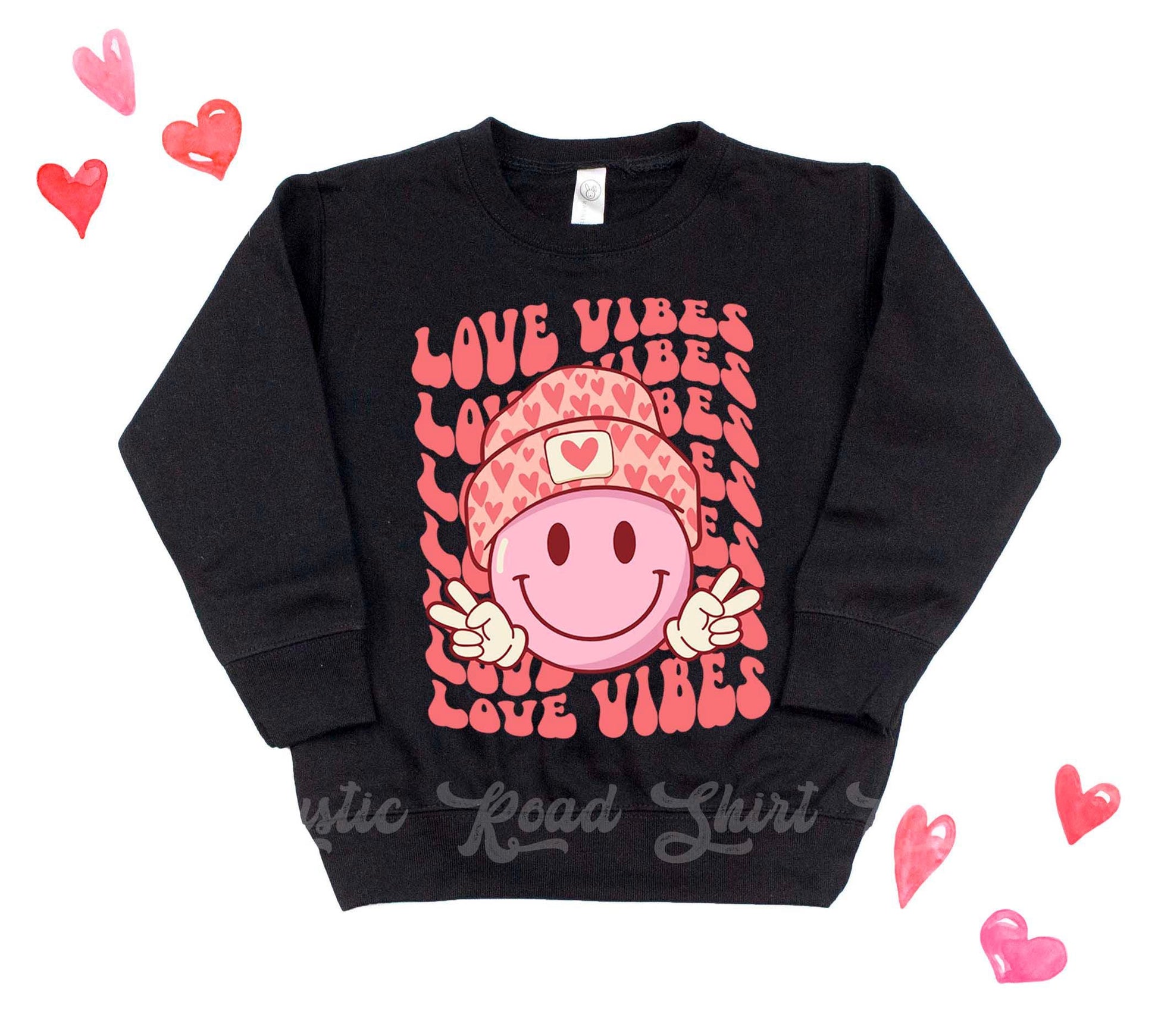 Girls Valentines Sweatshirt, Love Vibes Shirt, Valentines Sweater, Toddler Valentines Shirt, Valentines Crewneck