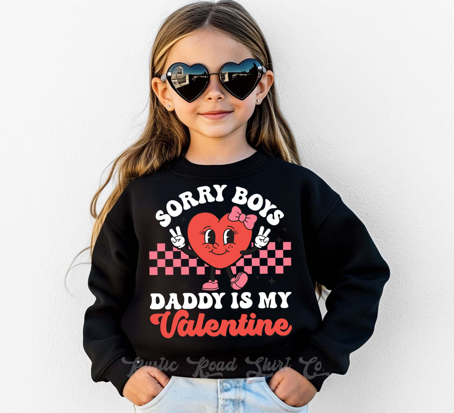 Girls Valentines Sweatshirt, Daddy is my Valentine Sweatshirt, Valentines Sweater, Toddler Valentines Shirt, Valentines Crewneck