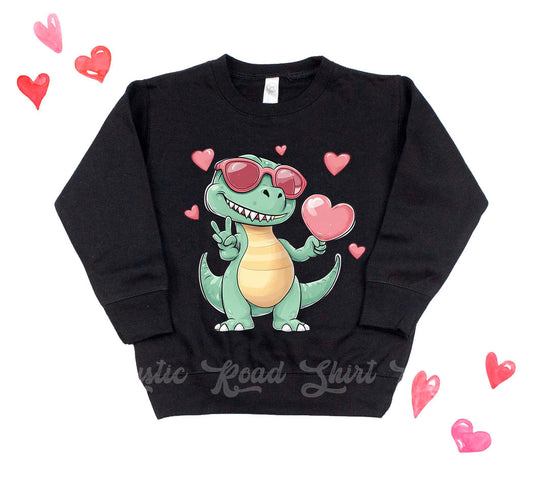 Boys Valentines Sweatshirt, Dinosaur Valentine Shirt, Kids Valentines Day Shirt, Funny Valentines Day Shirt
