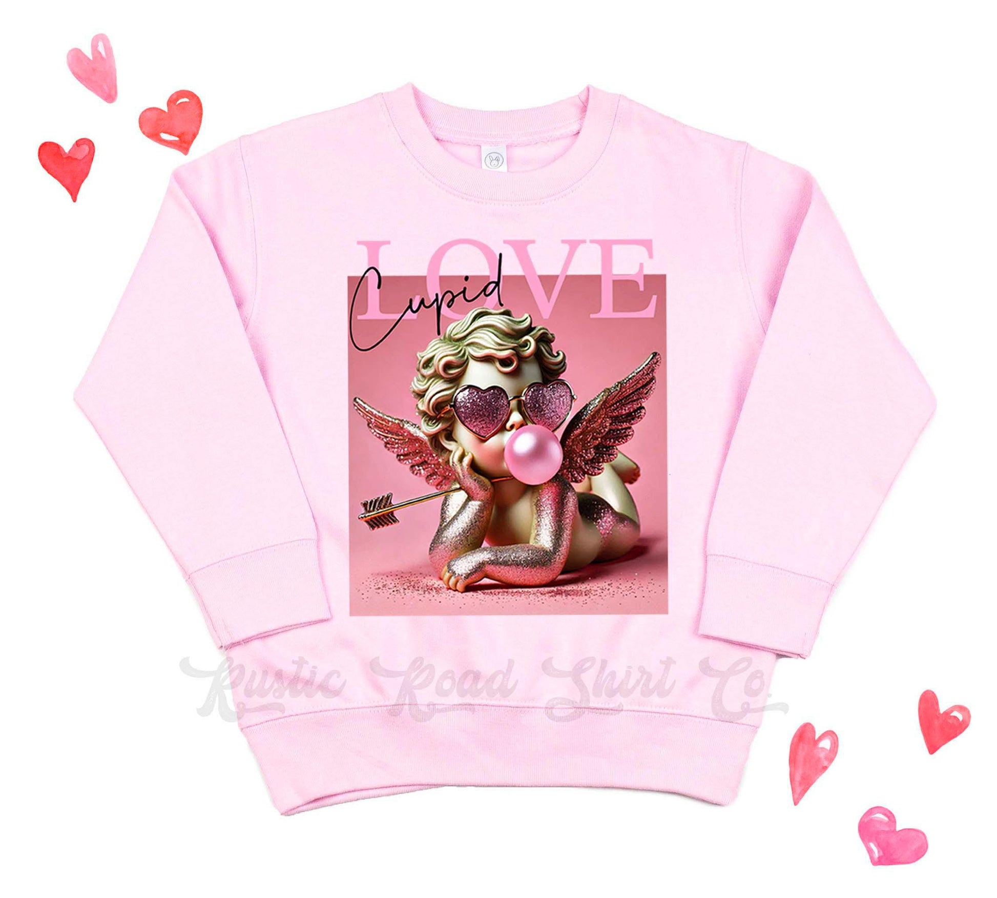 Girls Valentines Sweatshirt, Cupid Sweatshirt, Valentines Sweater, Toddler Valentines Shirt, Valentines Crewneck