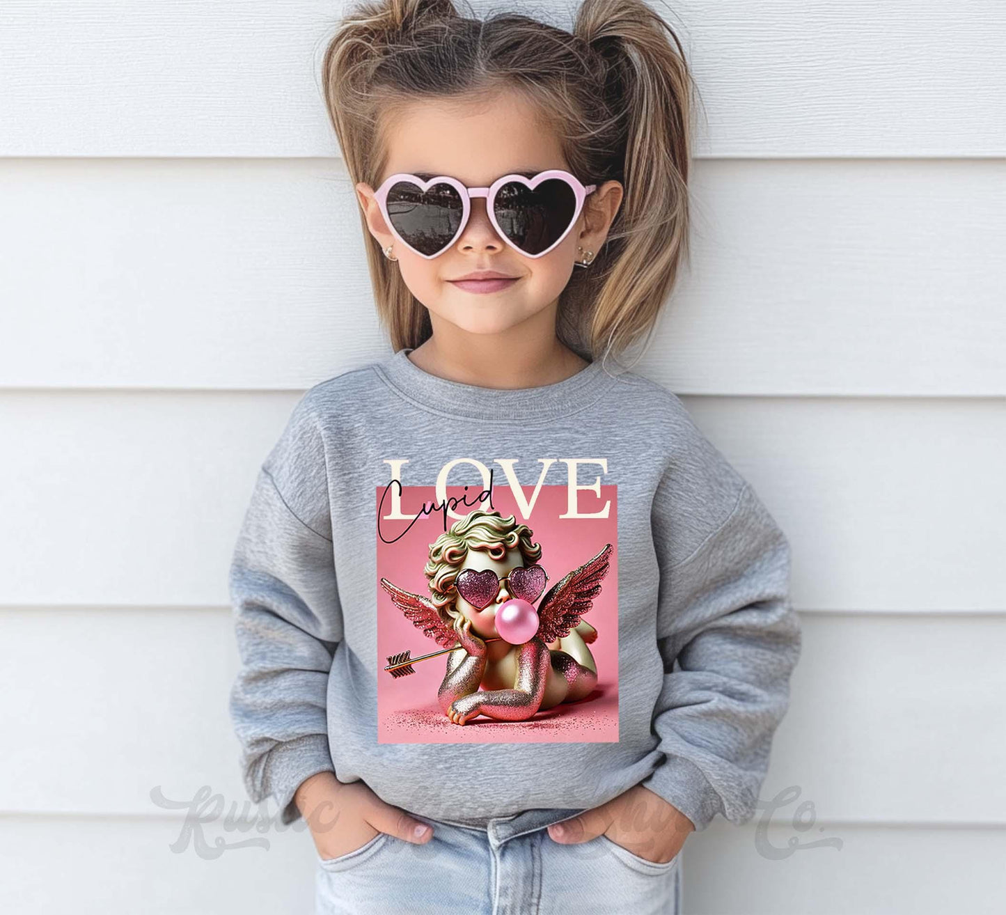Girls Valentines Sweatshirt, Cupid Sweatshirt, Valentines Sweater, Toddler Valentines Shirt, Valentines Crewneck