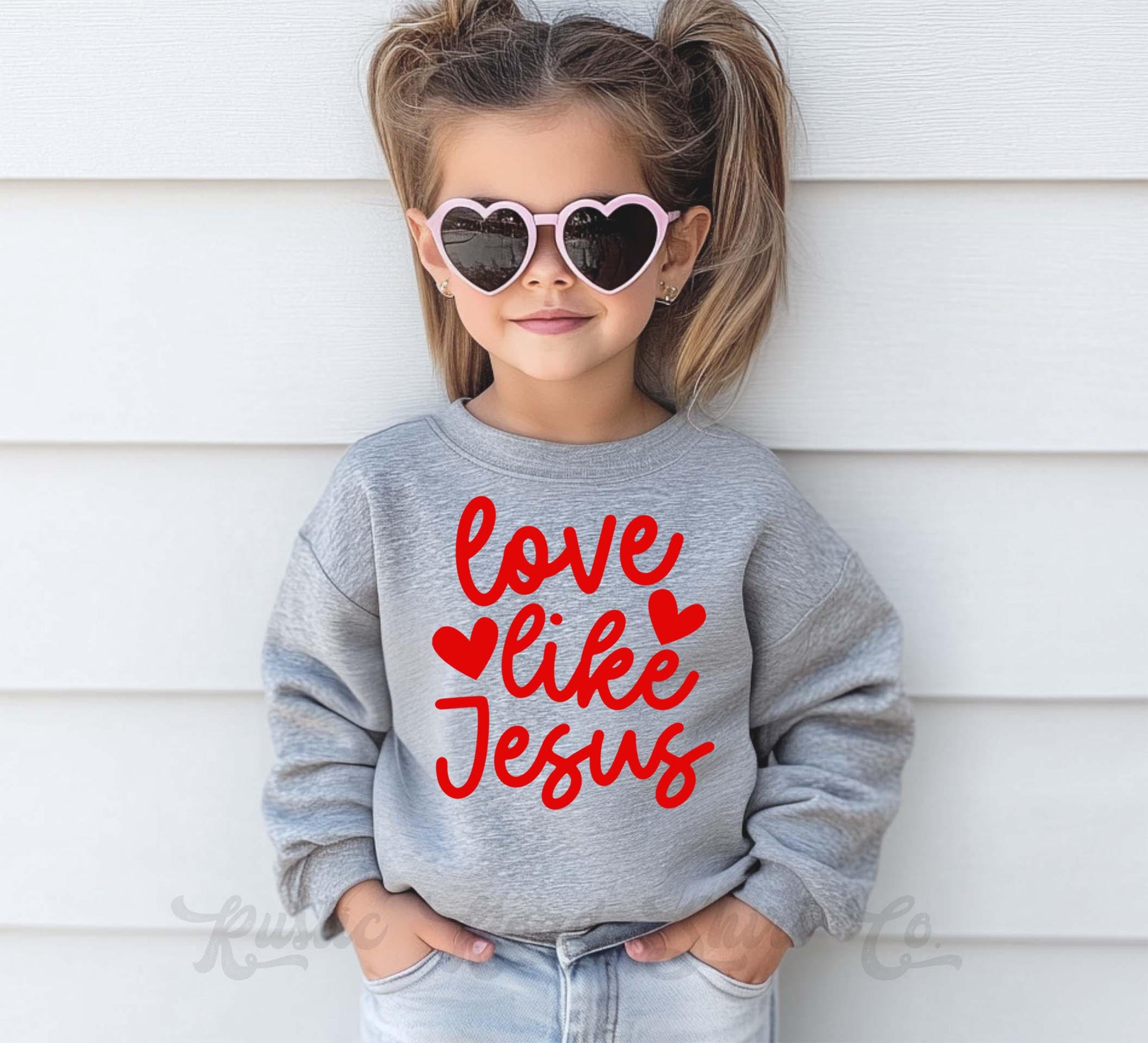 Girls Valentines Sweatshirt, Love Like Jesus Sweatshirt, Valentines Sweater, Toddler Valentines Shirt, Valentines Crewneck