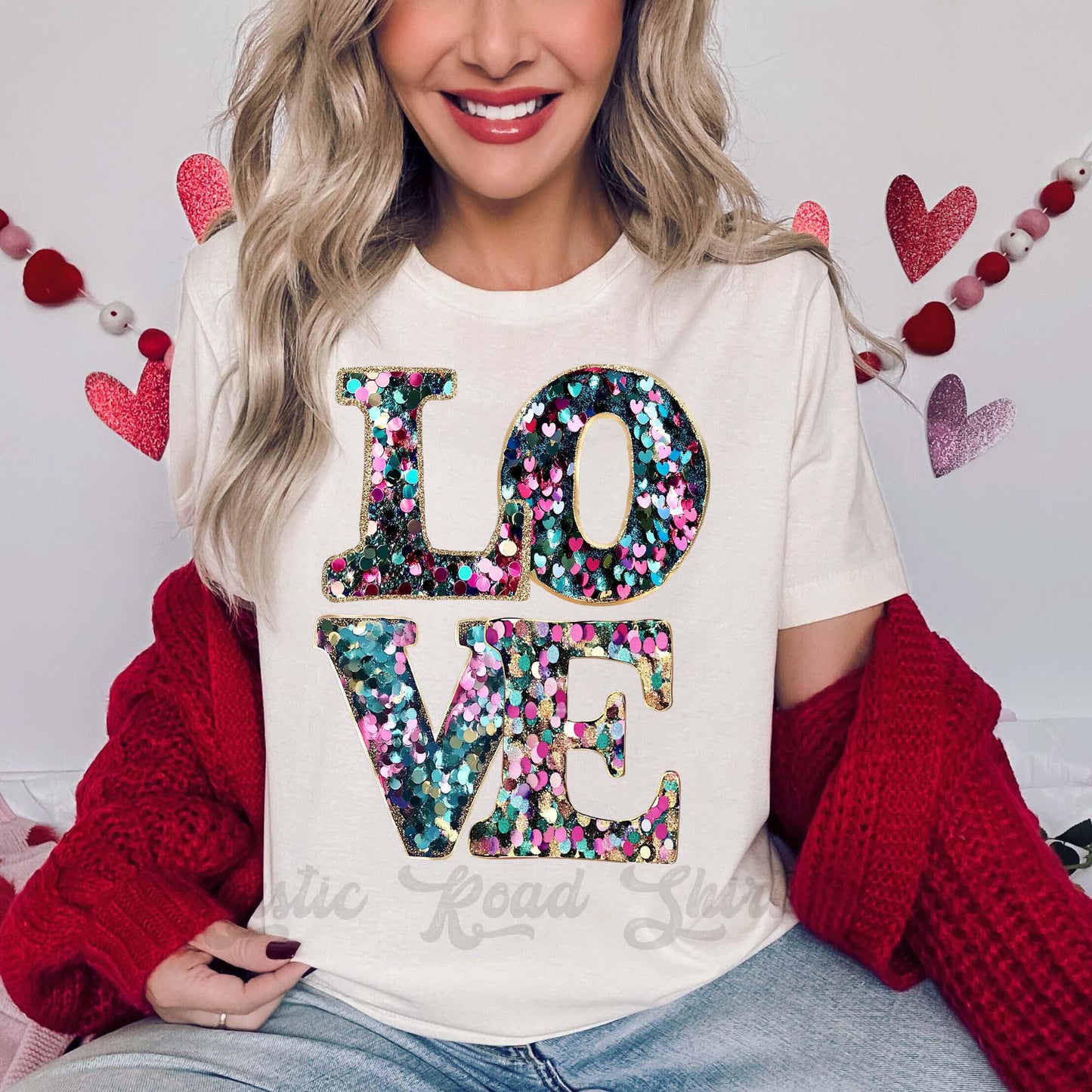 Love Valentines Shirt, Faux Sequin Valentine Shirt, Teacher Valentine Shirt, Girls Valentine Shirt