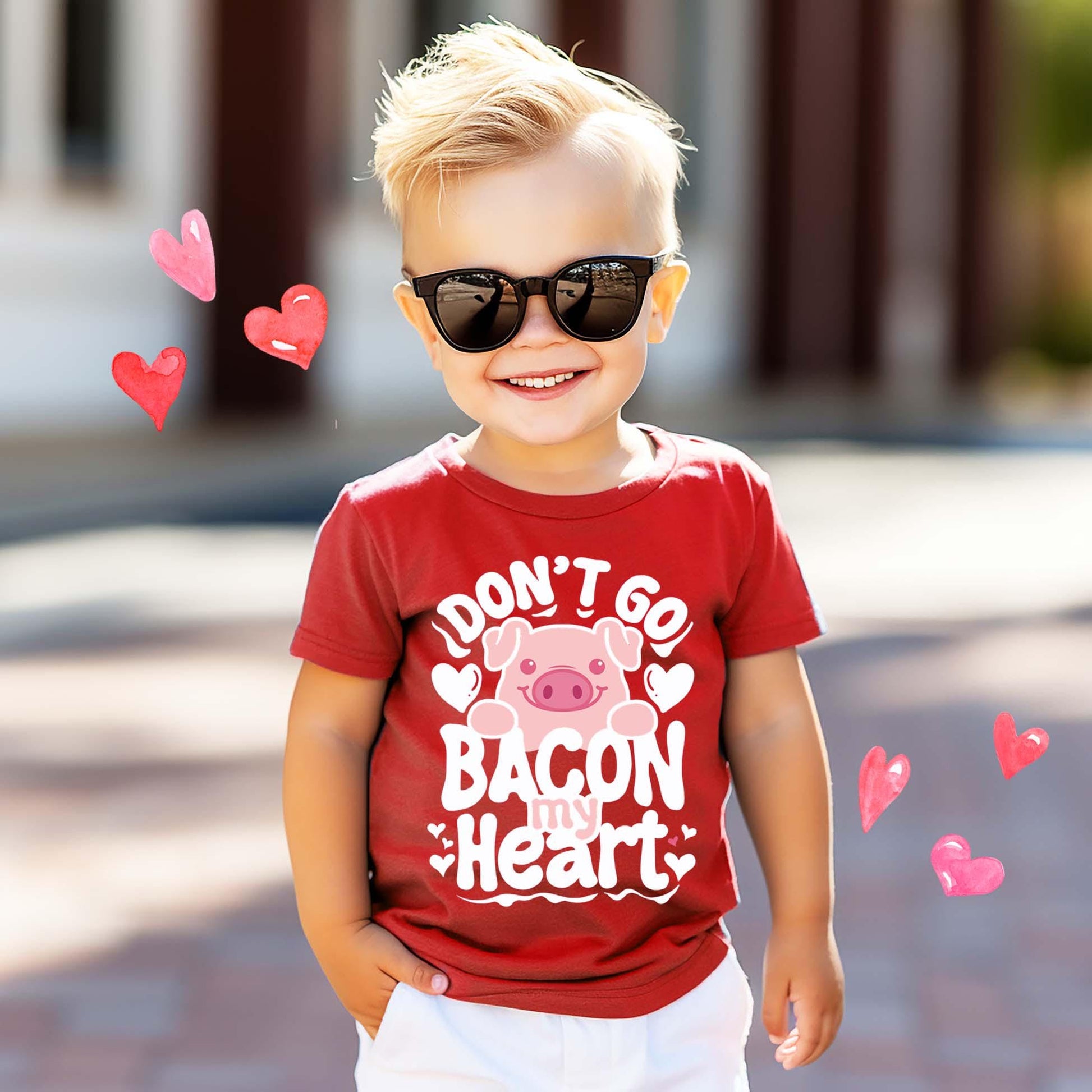 Boys Valentine Day Shirt, Don't Go Bacon My Heart, Kids Valentines Outfit, XOXO Shirt, Toddler Valentine Shirt, Baby Valentine Outfit