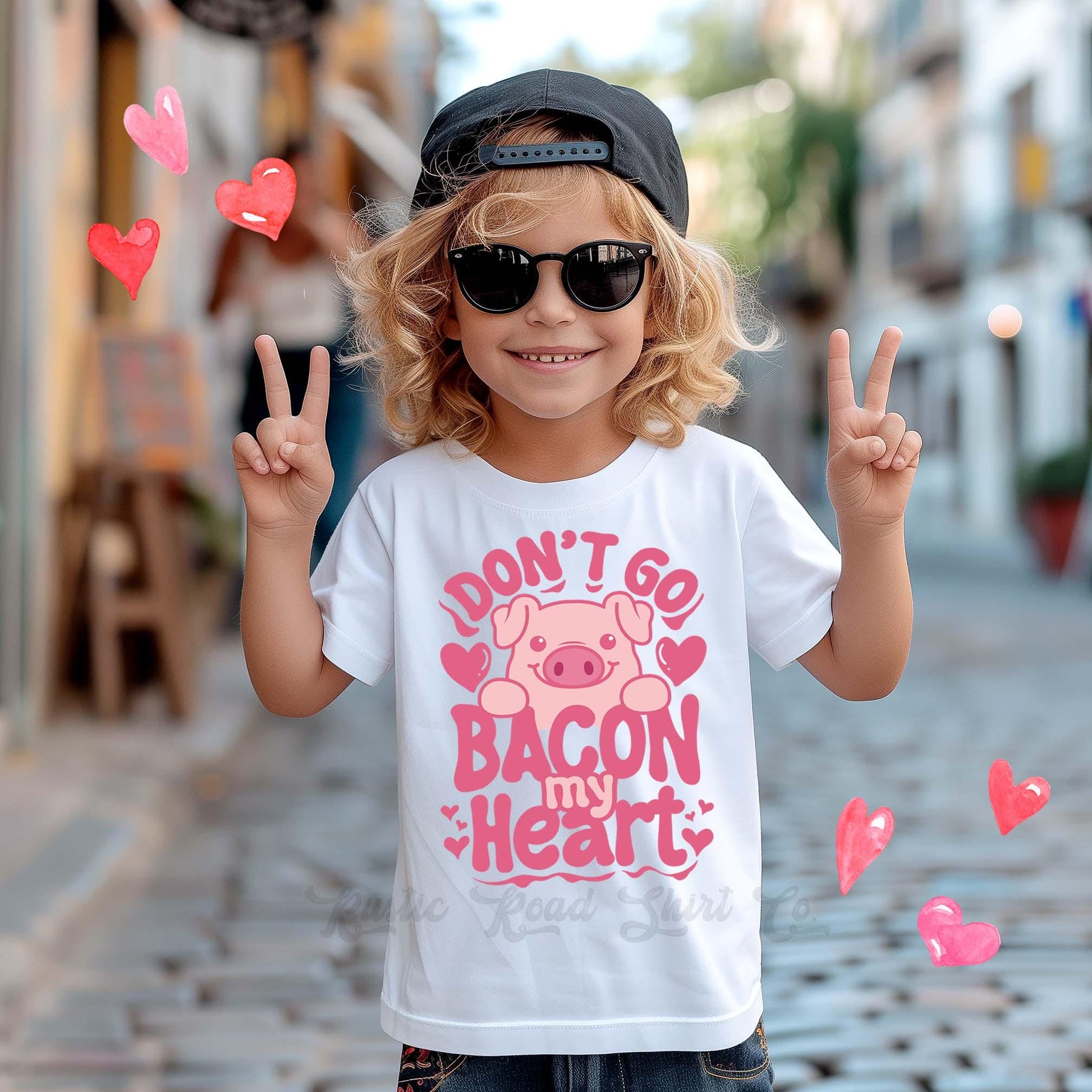 Boys Valentine Day Shirt, Don't Go Bacon My Heart, Kids Valentines Outfit, XOXO Shirt, Toddler Valentine Shirt, Baby Valentine Outfit