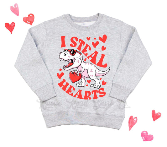 Boys Valentines Sweatshirt, I Steal Hearts Sweatshirt, Kids Valentines Day Shirt, Funny Valentines Day Shirt