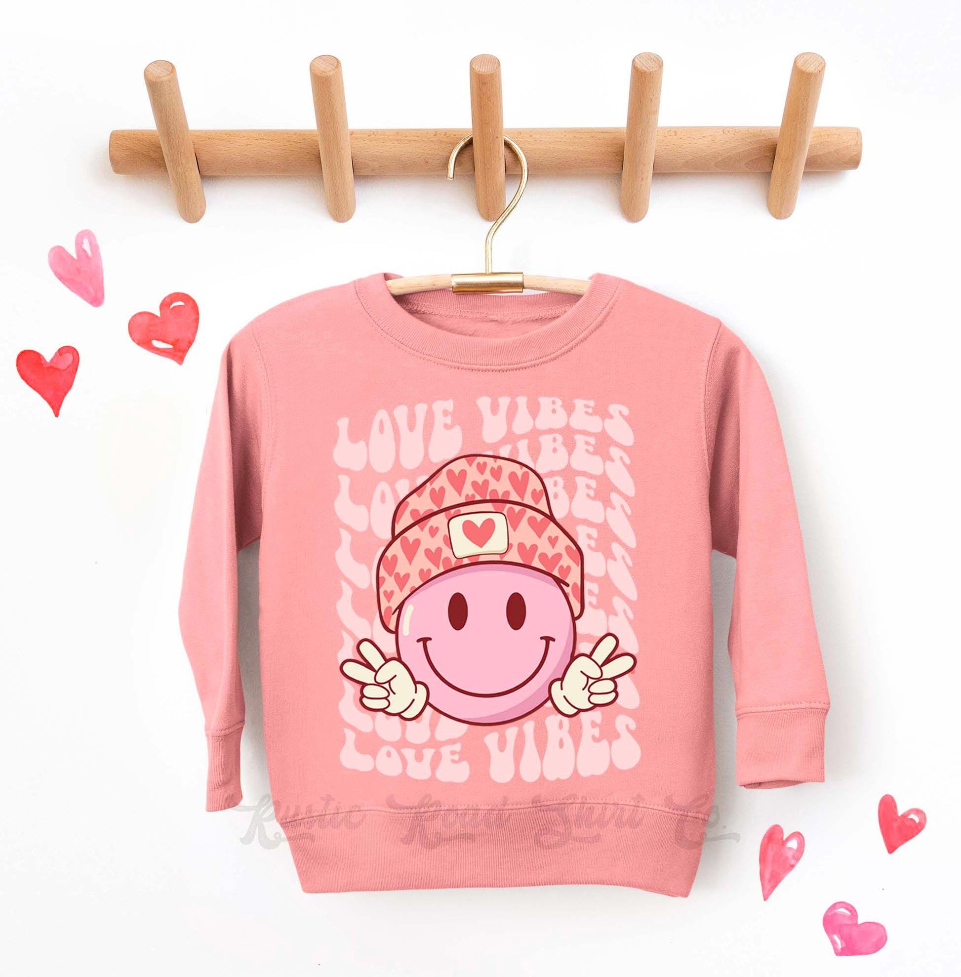 Girls Valentines Sweatshirt, Love Vibes Shirt, Valentines Sweater, Toddler Valentines Shirt, Valentines Crewneck