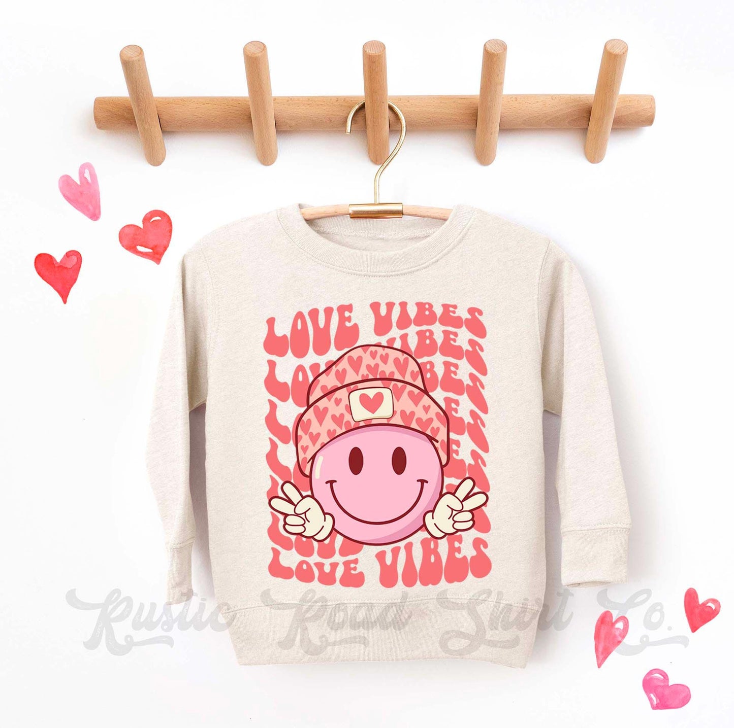 Girls Valentines Sweatshirt, Love Vibes Shirt, Valentines Sweater, Toddler Valentines Shirt, Valentines Crewneck