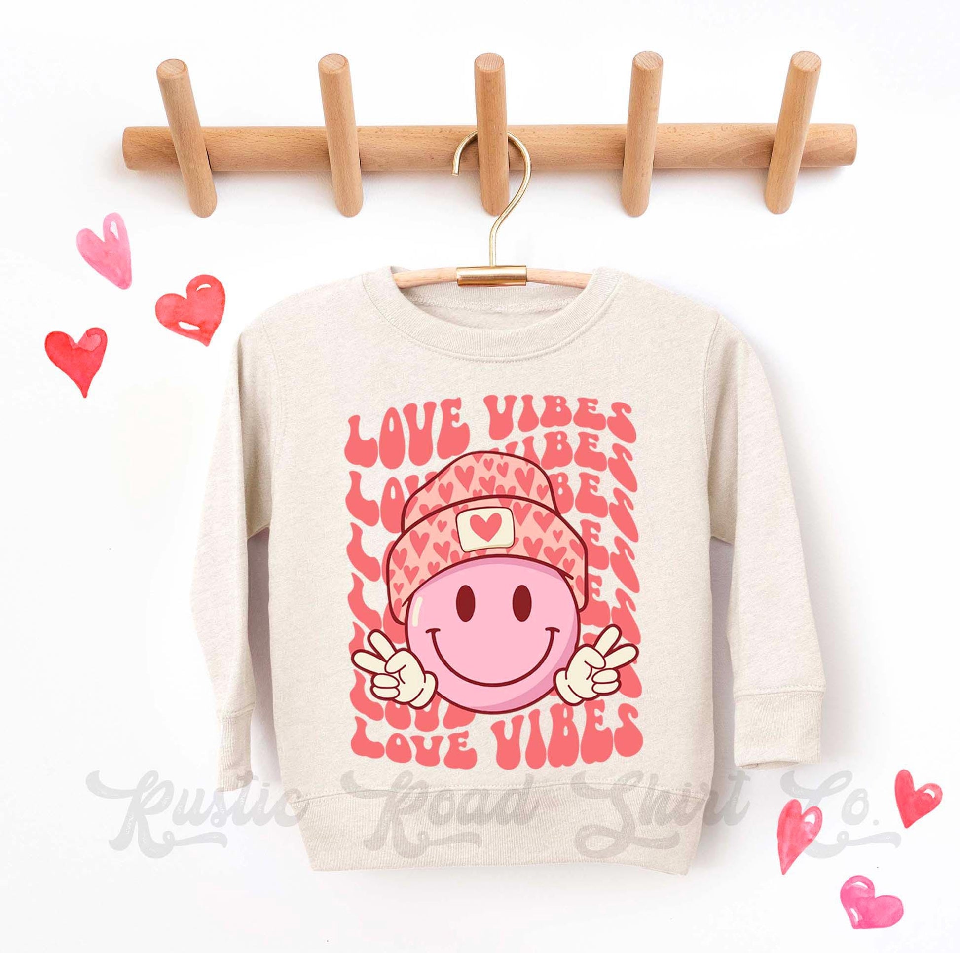Girls Valentines Sweatshirt, Love Vibes Shirt, Valentines Sweater, Toddler Valentines Shirt, Valentines Crewneck