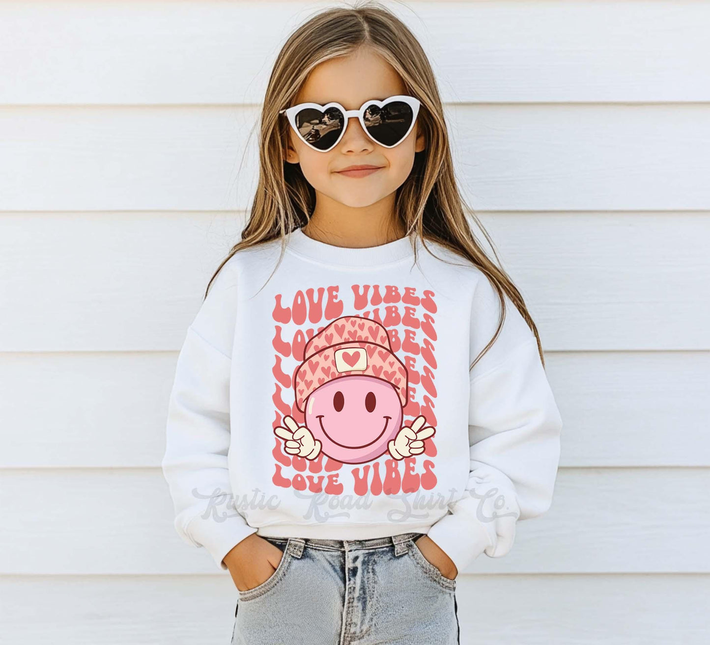 Girls Valentines Sweatshirt, Love Vibes Shirt, Valentines Sweater, Toddler Valentines Shirt, Valentines Crewneck