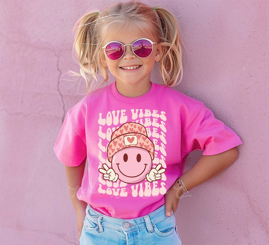 Girls Valentines Shirt, Love Vibes Shirt, Toddler Valentine Shirt, Kids Valentines Shirt