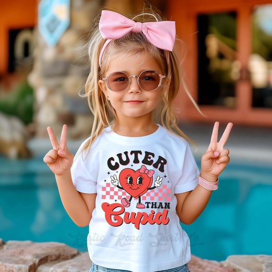 Girls Valentines Shirt, Cuter Than Cupid Shirt, Toddler Valentine Shirt, Kids Valentines Shirt