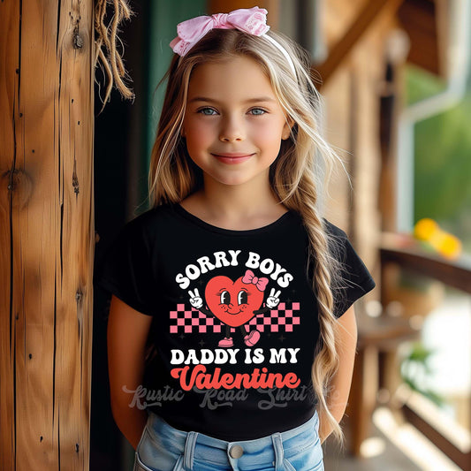 Girls Valentines Shirt, Daddy is my Valentine Shirt, Toddler Valentine Shirt, Kids Valentines Shirt