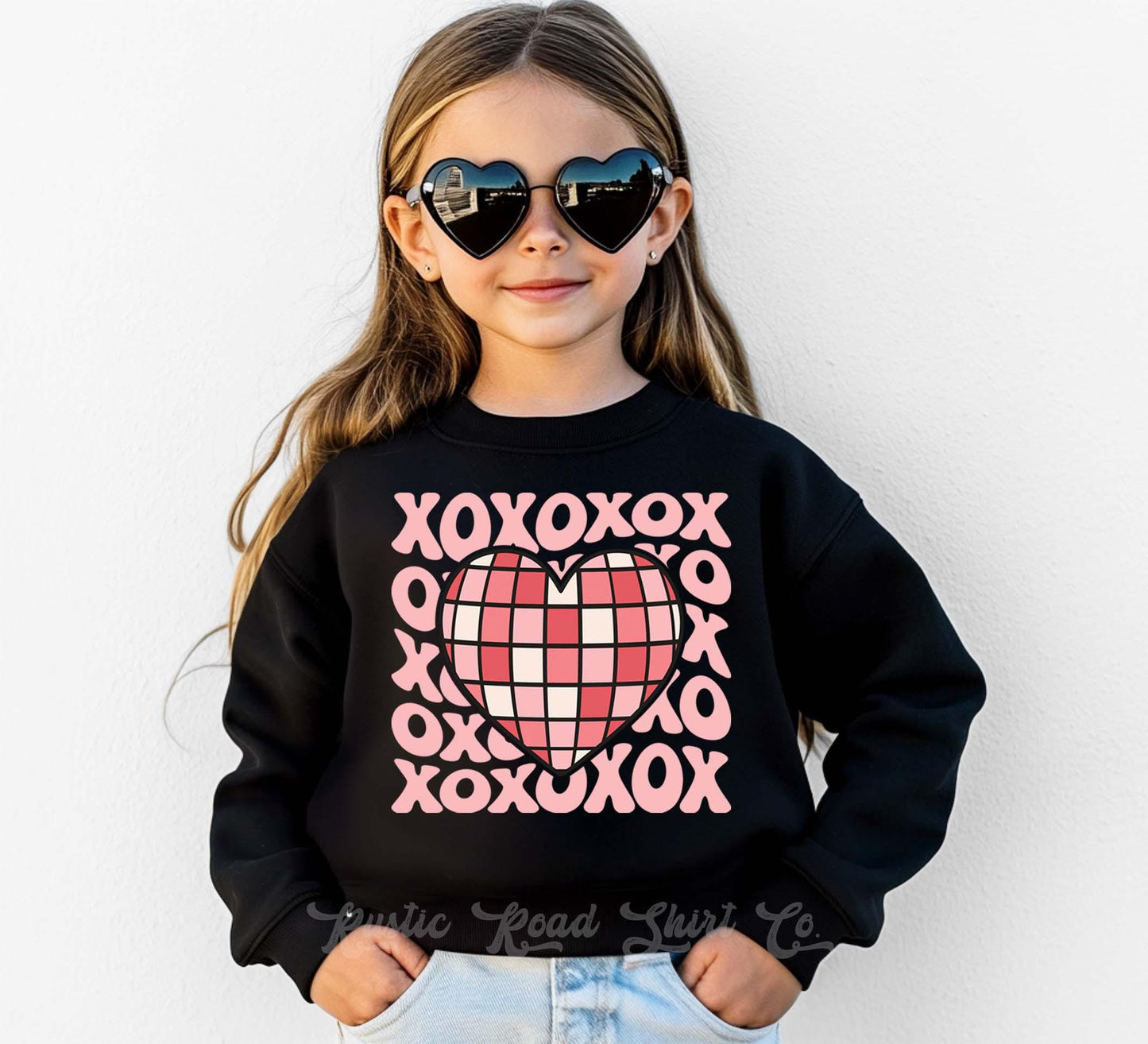 Girls Valentines Sweatshirt, XOXO Sweatshirt, Valentines Sweater, Toddler Valentines Shirt, Valentines Crewneck