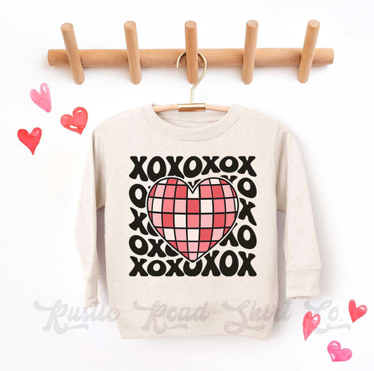 Girls Valentines Sweatshirt, XOXO Sweatshirt, Valentines Sweater, Toddler Valentines Shirt, Valentines Crewneck