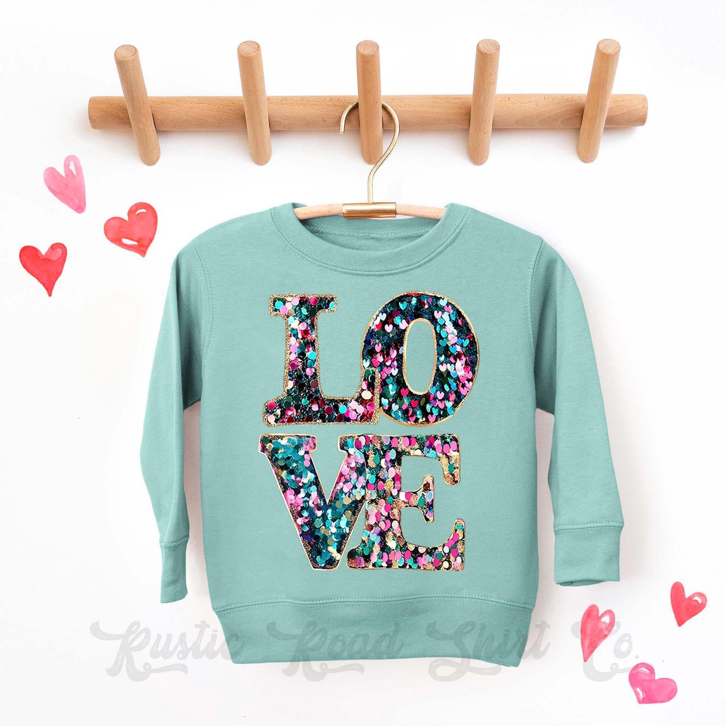 Girls Valentines Sweatshirt, Faux Sequin Love Sweatshirt, Valentines Sweater, Toddler Valentines Shirt, Valentines Crewneck