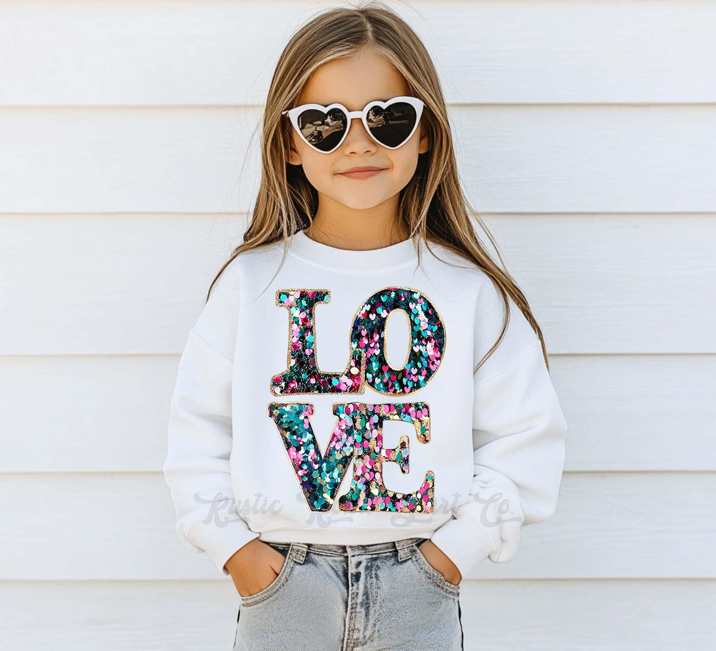 Girls Valentines Sweatshirt, Love Sweatshirt
