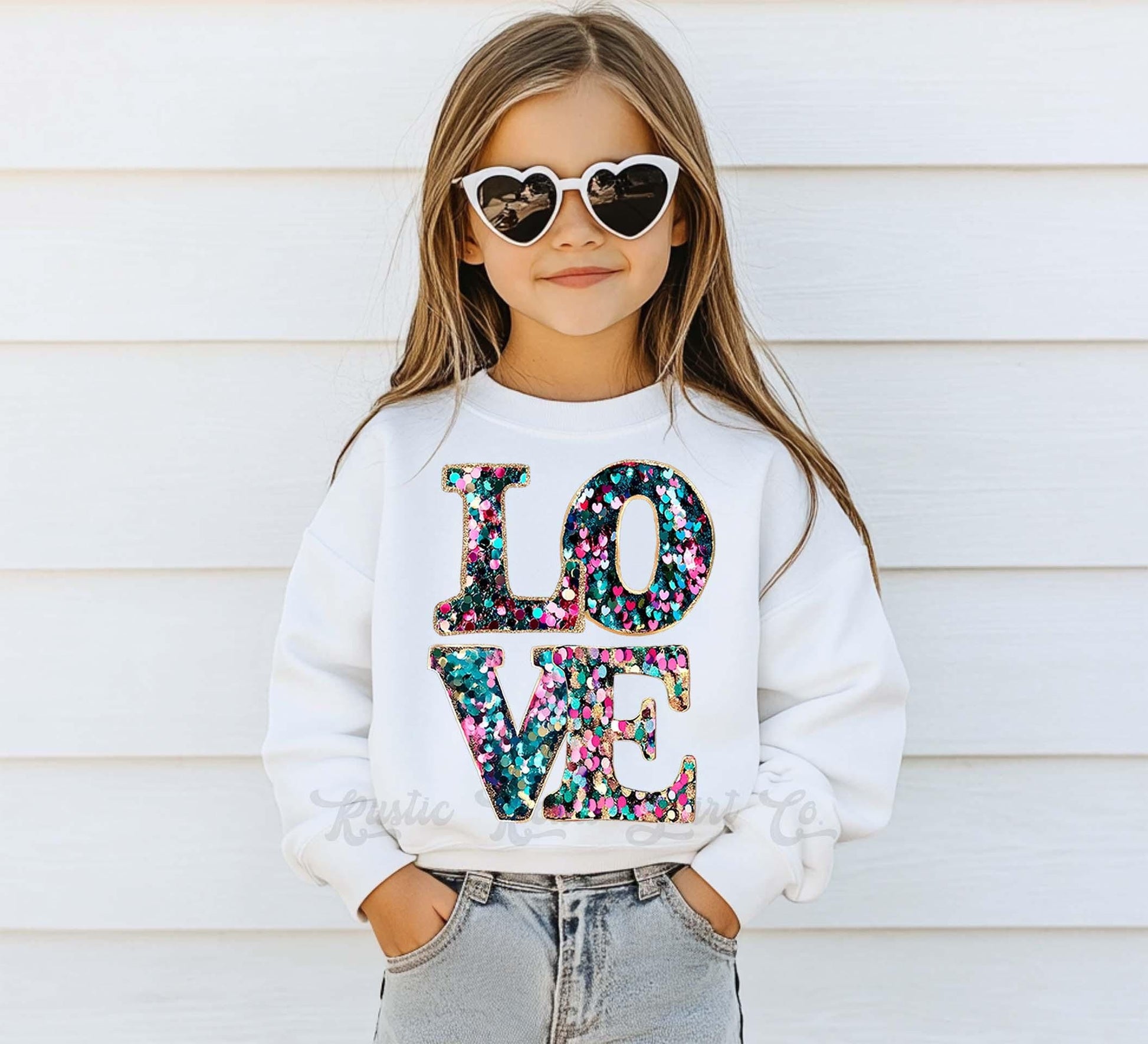 Girls Valentines Sweatshirt, Love Sweatshirt