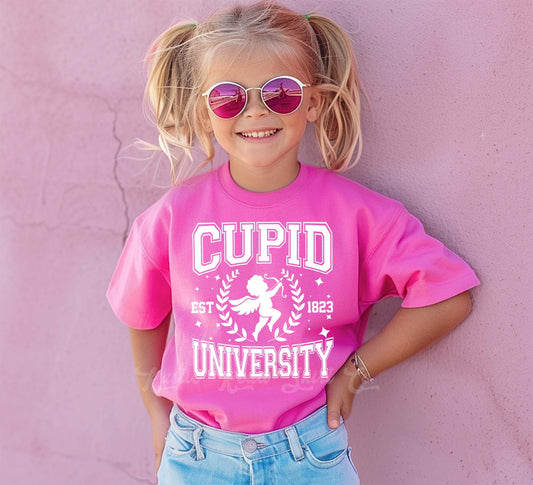 Girls Valentines Shirt, Cupid University Shirt, Toddler Valentine Shirt, Kids Valentines Shirt