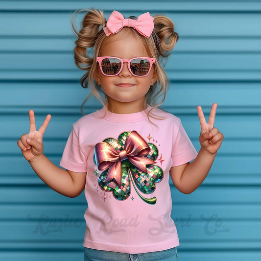 St Patricks Day Girls Shirt, Shamrock Shirt, Coquette St Paddys Day Shirt, Toddler St Patricks Day Shirt