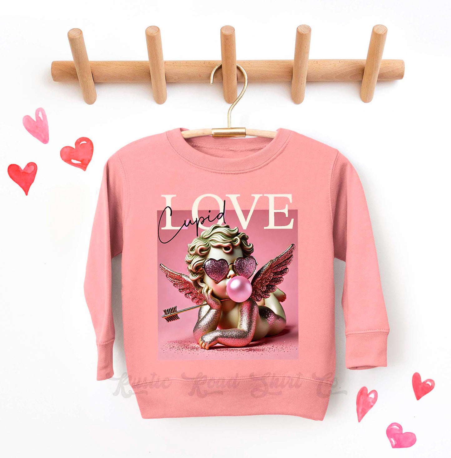 Girls Valentines Sweatshirt, Cupid Sweatshirt, Valentines Sweater, Toddler Valentines Shirt, Valentines Crewneck