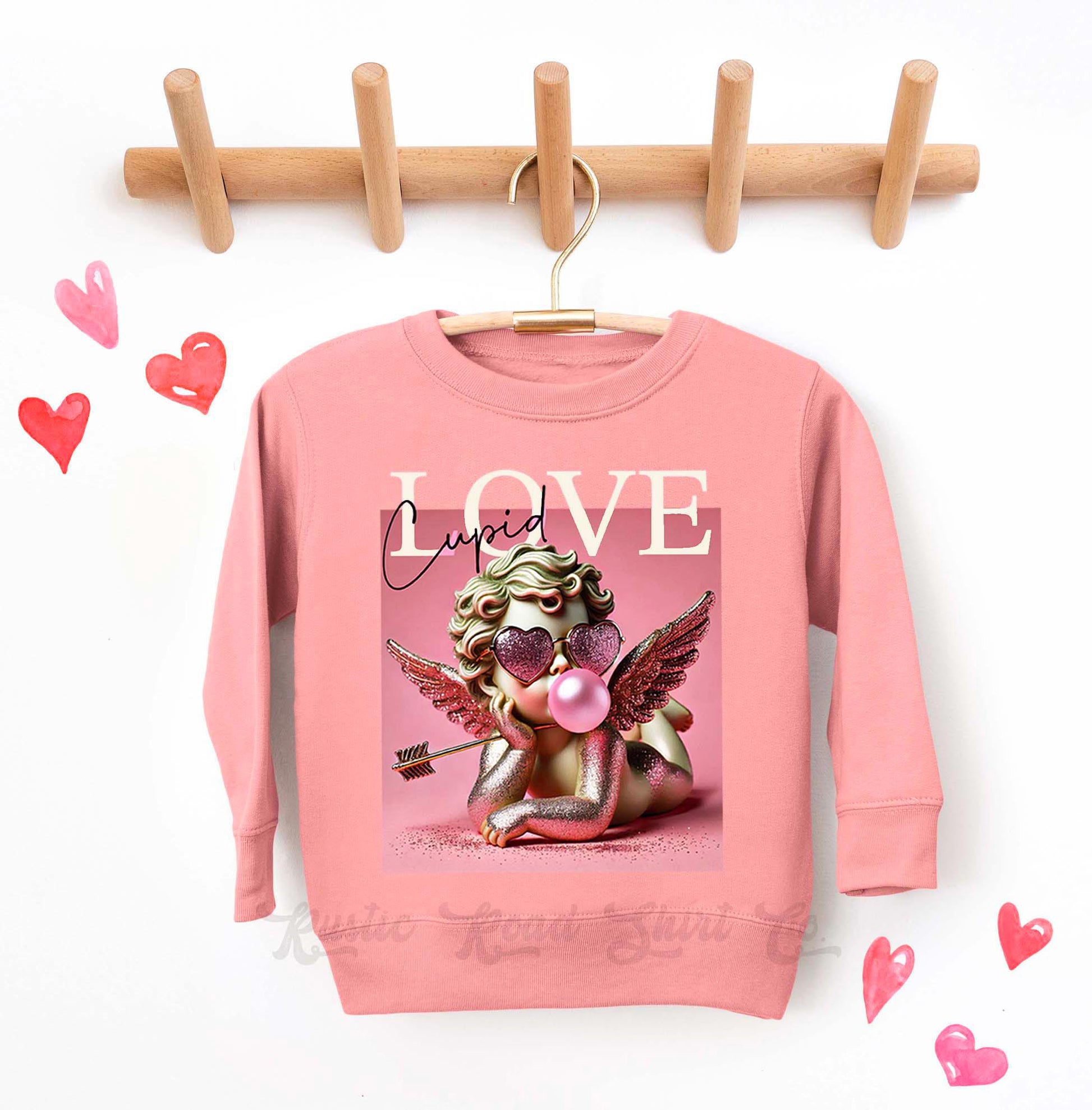 Girls Valentines Sweatshirt, Cupid Sweatshirt, Valentines Sweater, Toddler Valentines Shirt, Valentines Crewneck