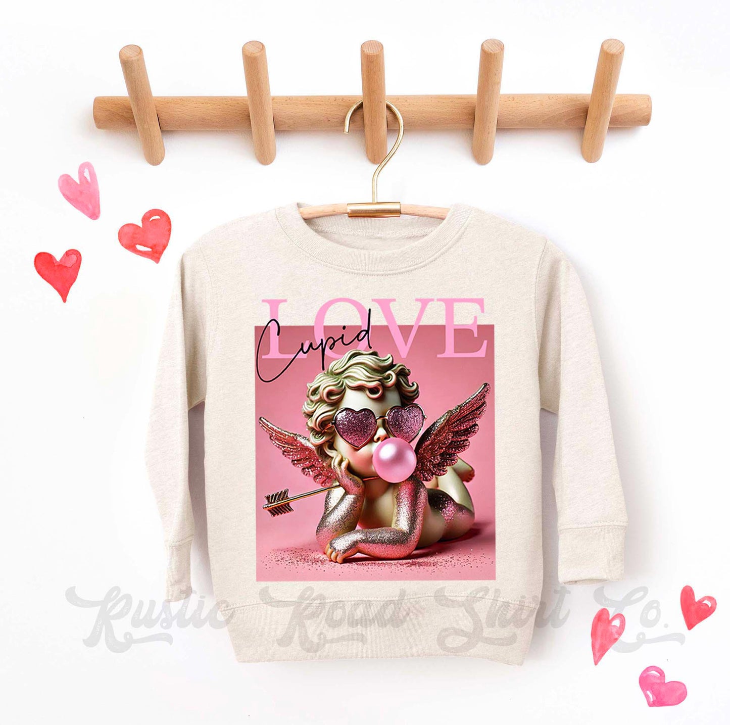 Girls Valentines Sweatshirt, Cupid Sweatshirt, Valentines Sweater, Toddler Valentines Shirt, Valentines Crewneck