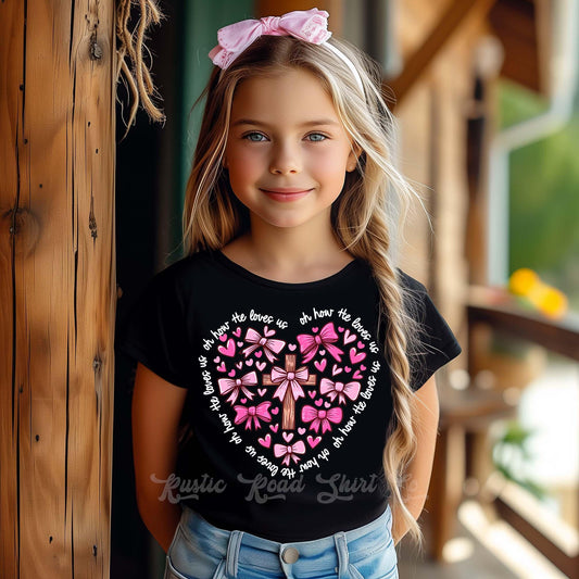Girls Valentines Shirt, Jesus Heart Shirt, Toddler Valentine Shirt, Kids Valentines Shirt