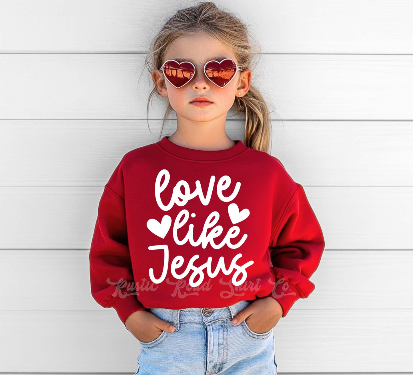 Girls Valentines Sweatshirt, Love Like Jesus Sweatshirt, Valentines Sweater, Toddler Valentines Shirt, Valentines Crewneck