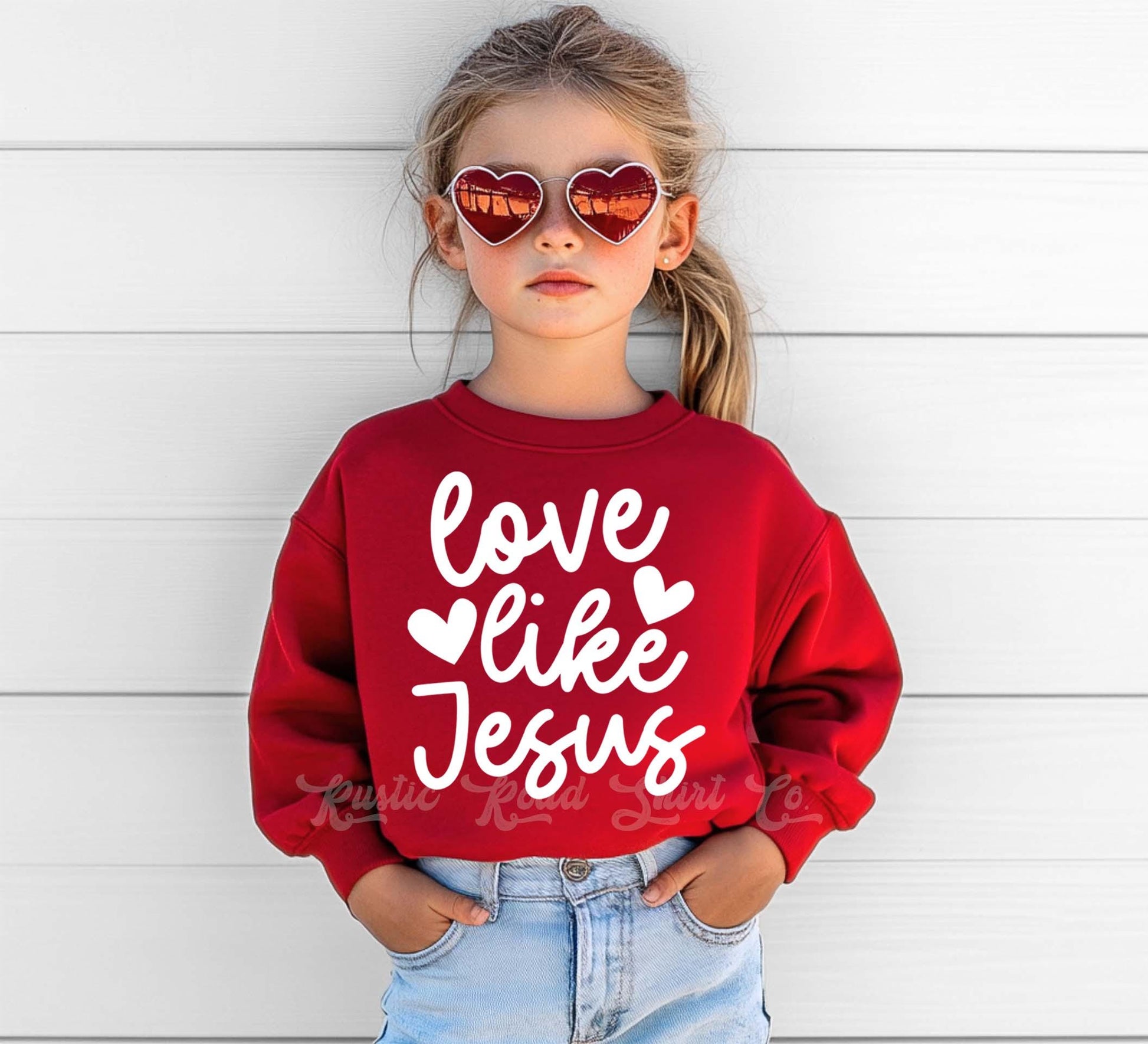 Girls Valentines Sweatshirt, Love Like Jesus Sweatshirt, Valentines Sweater, Toddler Valentines Shirt, Valentines Crewneck
