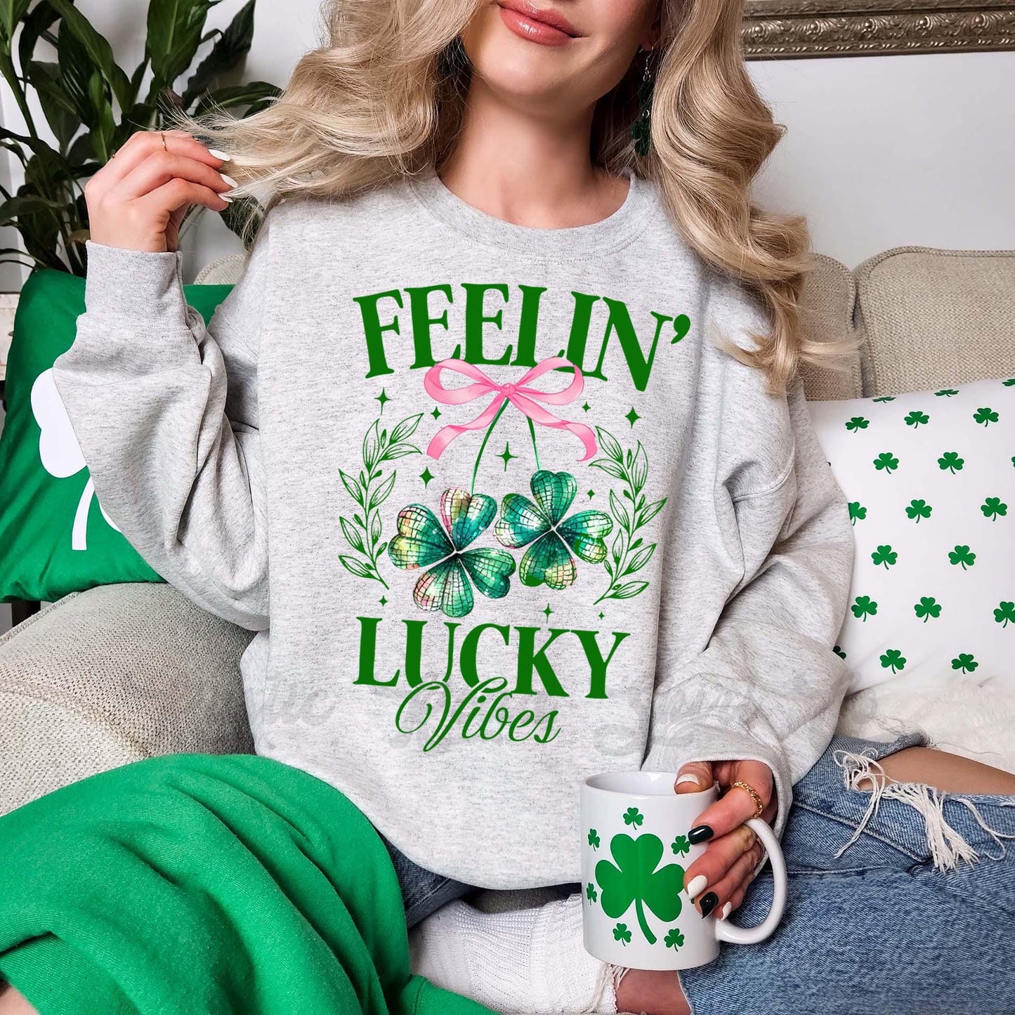 St Patricks Day Sweatshirt, Lucky Sweatshirt, Shamrock Sweatshirt, Irish Womens Sweatshirt