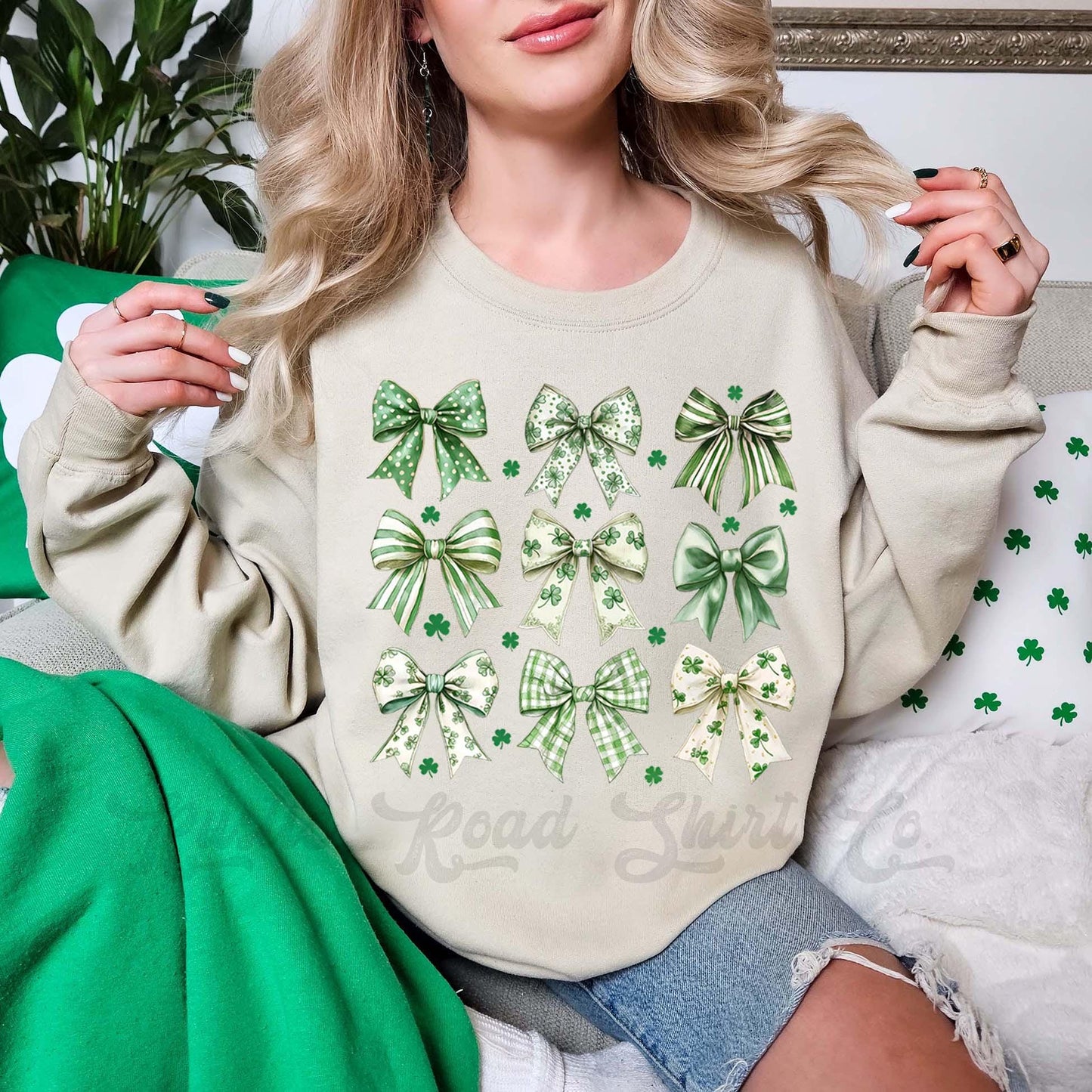 St Patricks Day Sweatshirt, Coquette St Patricks Day Sweatshirt, Womens St Paddys Sweatshirt, Irish Womens Sweatshirt