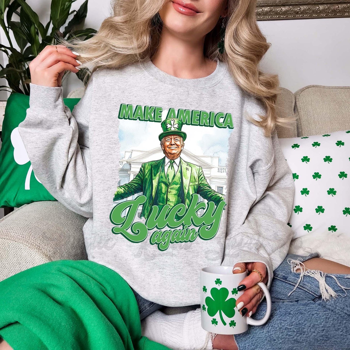 Trump St Patricks Day Sweatshirt, Funny St Paddys Sweatshirt, Irish Womens Sweatshirt